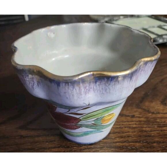 Vintage ITALY ART POTTERY Vase Flower Pot Flowers MCM Mid Century Modern - Picture 4 of 5